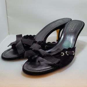 Coach Cyndi Black Suede Kitten Heels